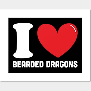 Red Heart I Love Bearded Dragons Posters and Art